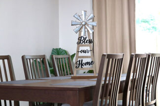 Close up of dining room table